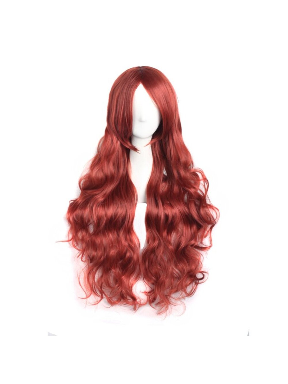 Women's Orange Red 32 Inch Long Hair Spiral Curly Cosplay Wigs With Side Bangs
